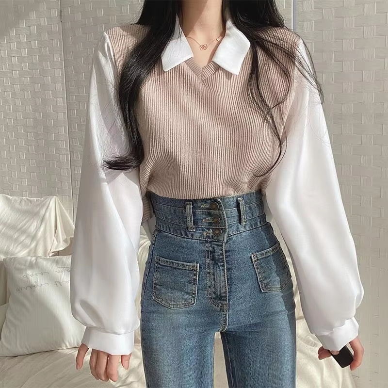 Hannah | Korean Style Sweater Blouse