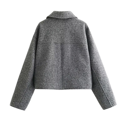 Lily™ | Soft Cropped Gray Jacket