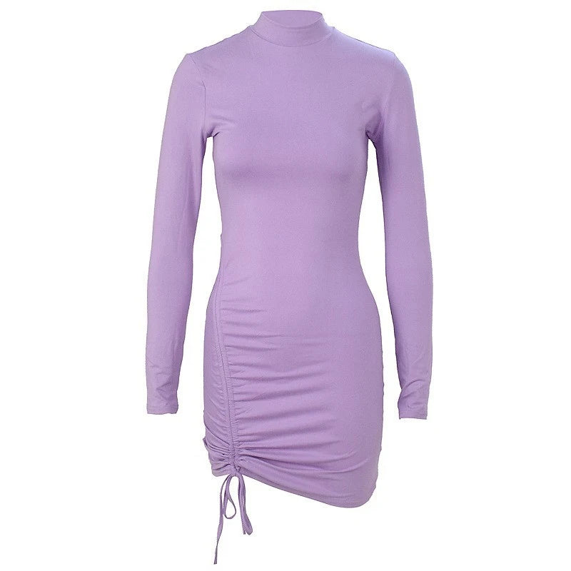 Elena | Ruched Turtleneck Bodycon Dress