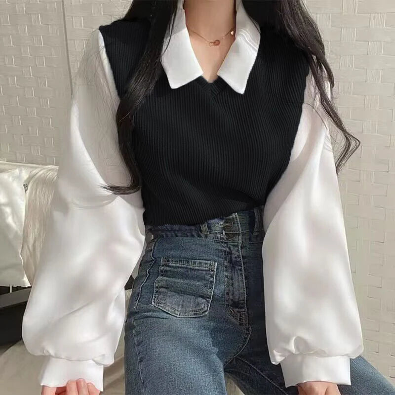 Hannah | Korean Style Sweater Blouse