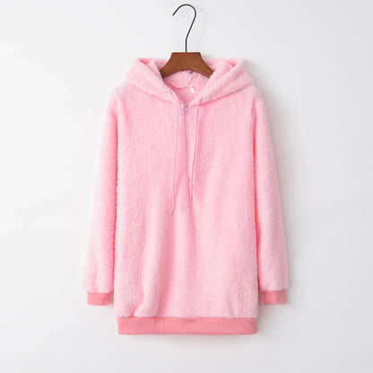 Sasha | Fluffy Half-Rits Hoodie | 1+1 GRATIS