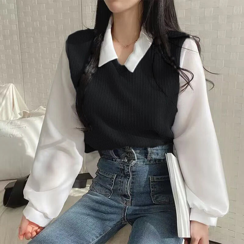 Hannah | Korean Style Sweater Blouse