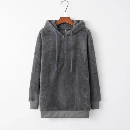 Sasha | Fluffy Half-Rits Hoodie | 1+1 GRATIS