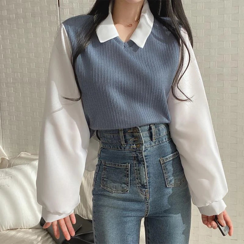 Hannah | Korean Style Sweater Blouse