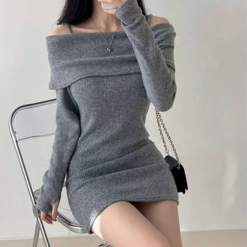 Kira | Off-Shoulder Knitted Mini Dress